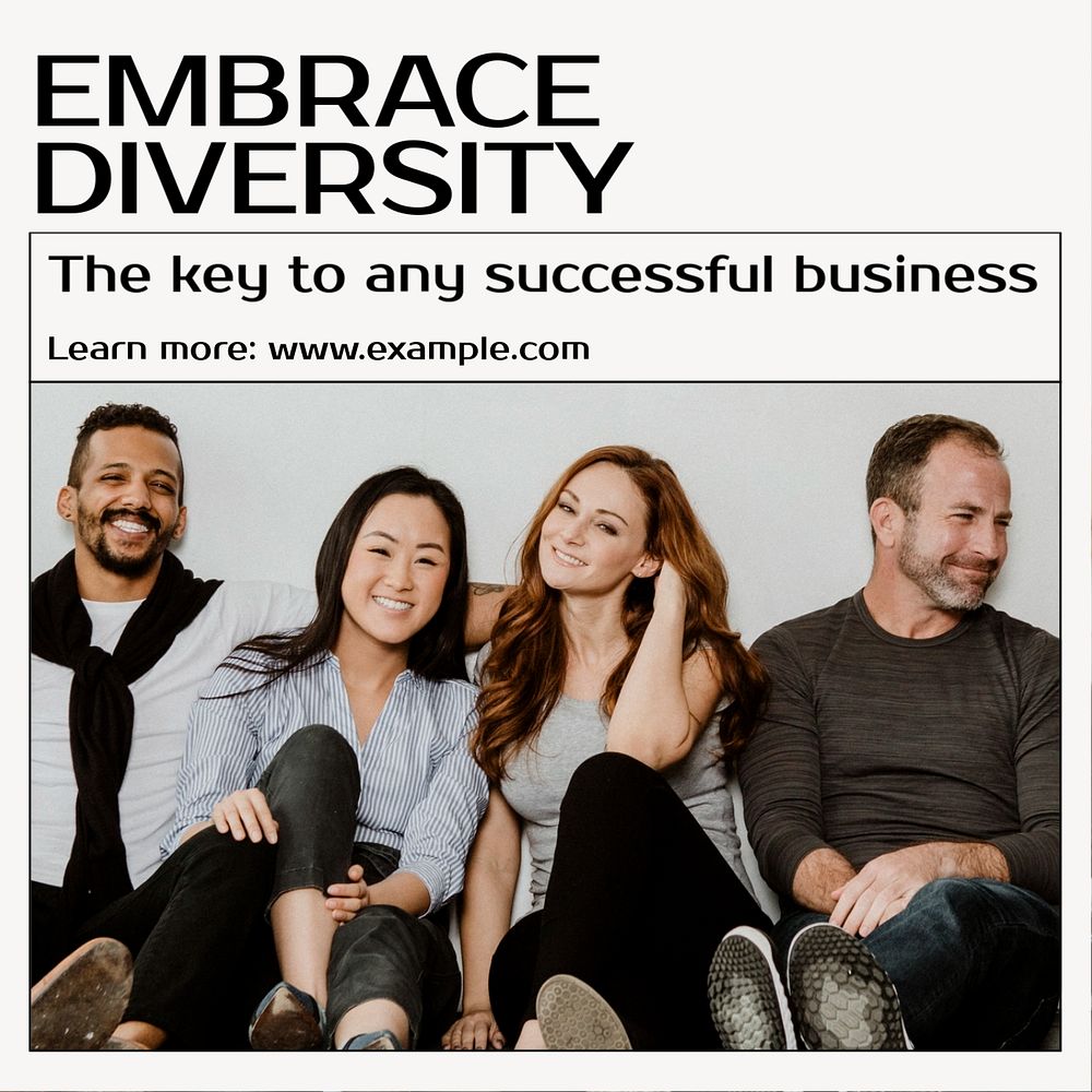 Embrace diversity  Instagram post template, editable text