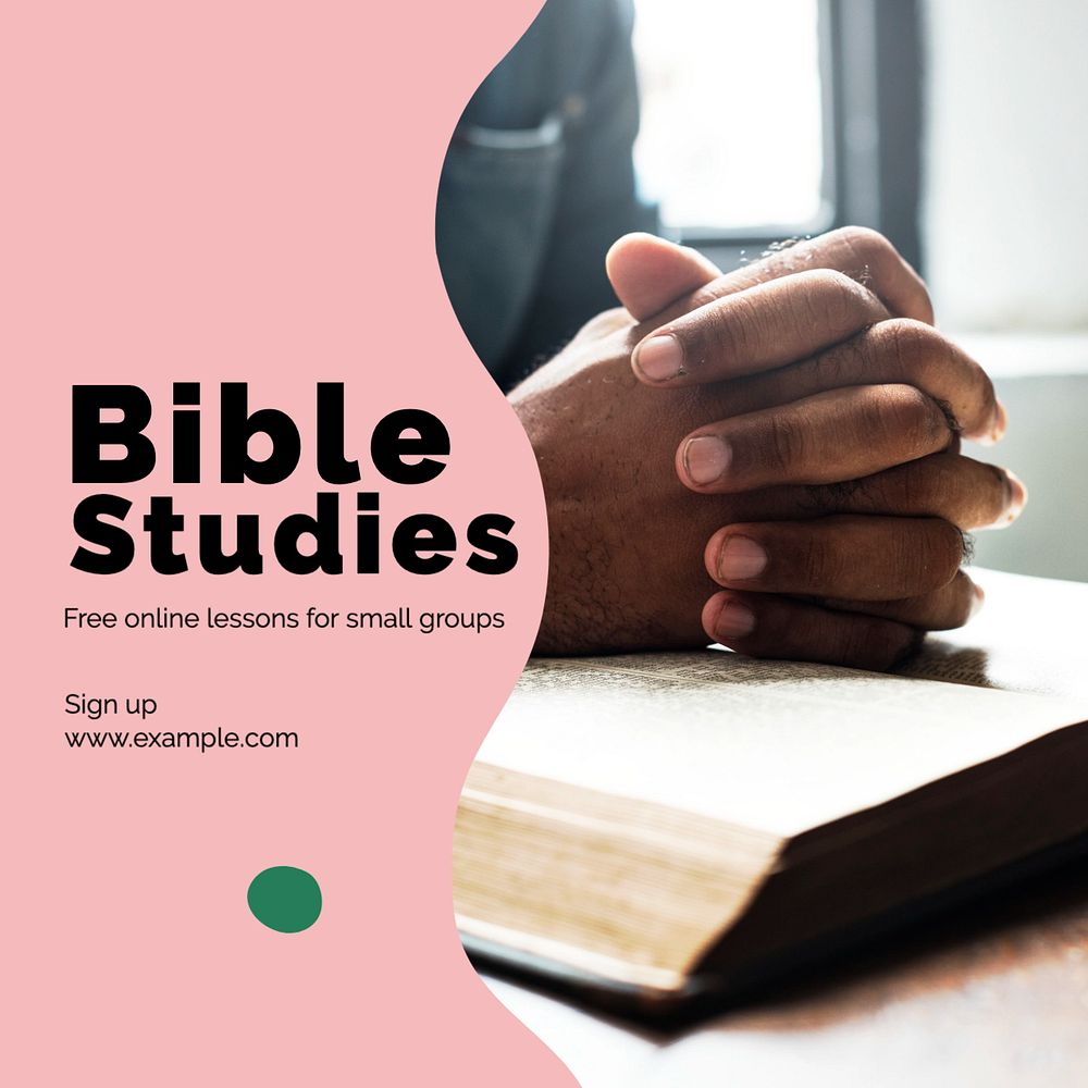 Bible studies Instagram post template, editable text