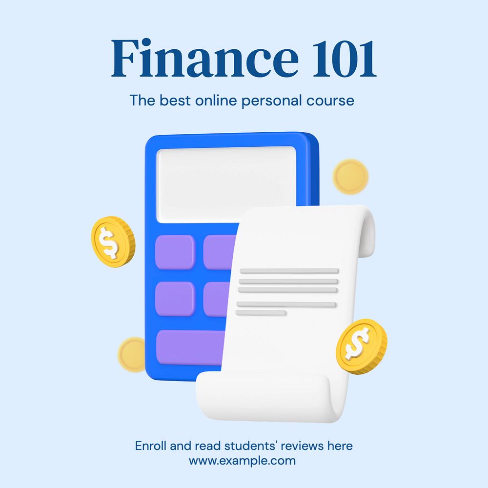 Finance 101 Instagram post template, editable text