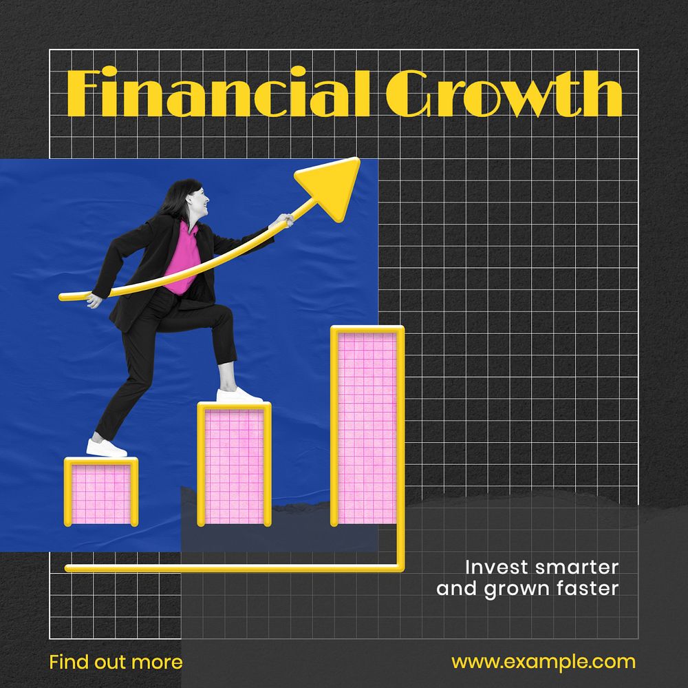 Financial growth Instagram post template, editable text