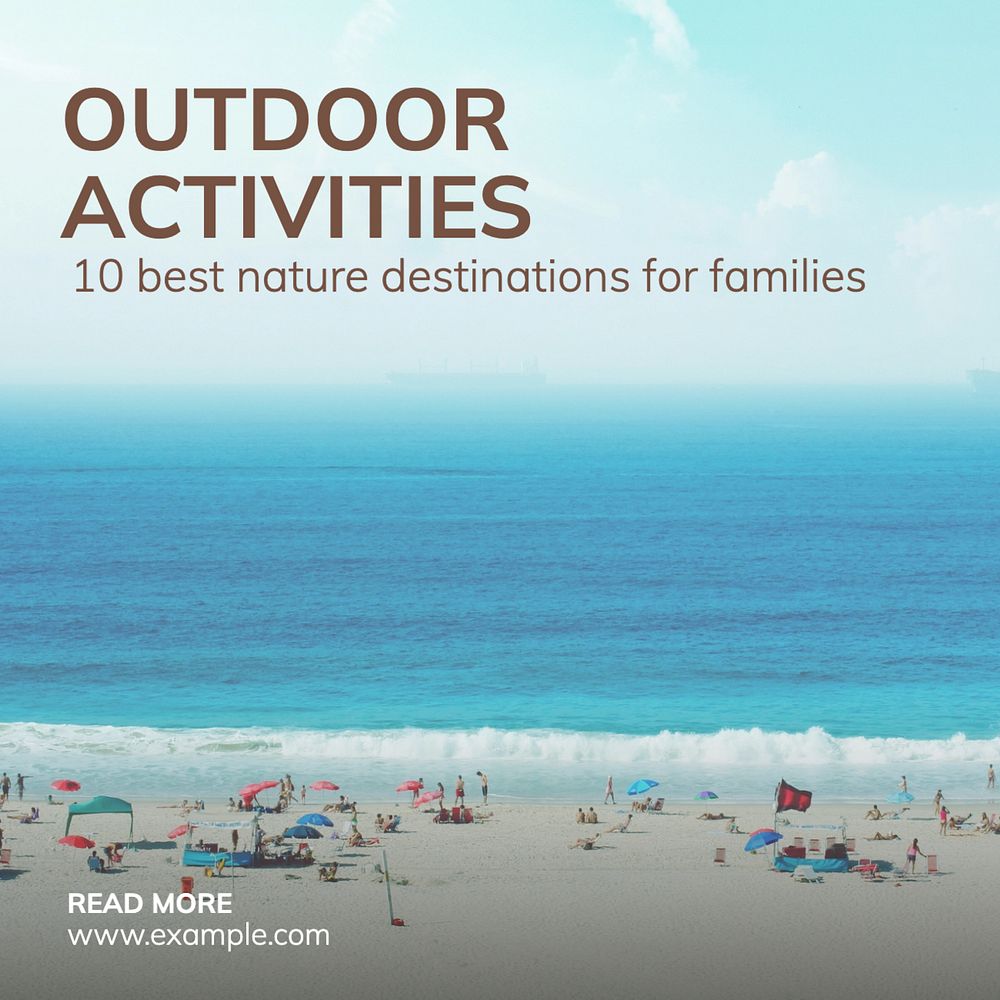 Outdoor family activity Instagram post template, editable text