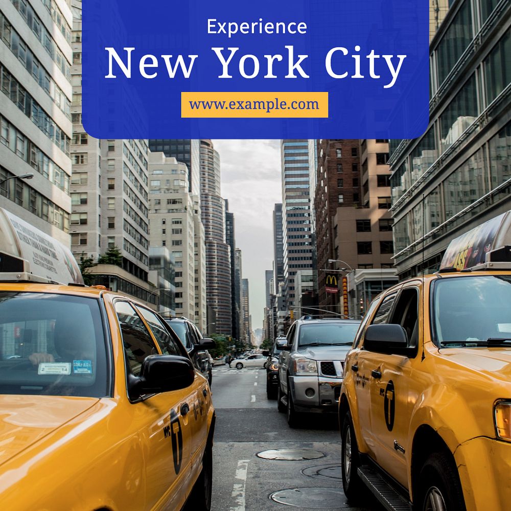 New York city Instagram post template, editable text