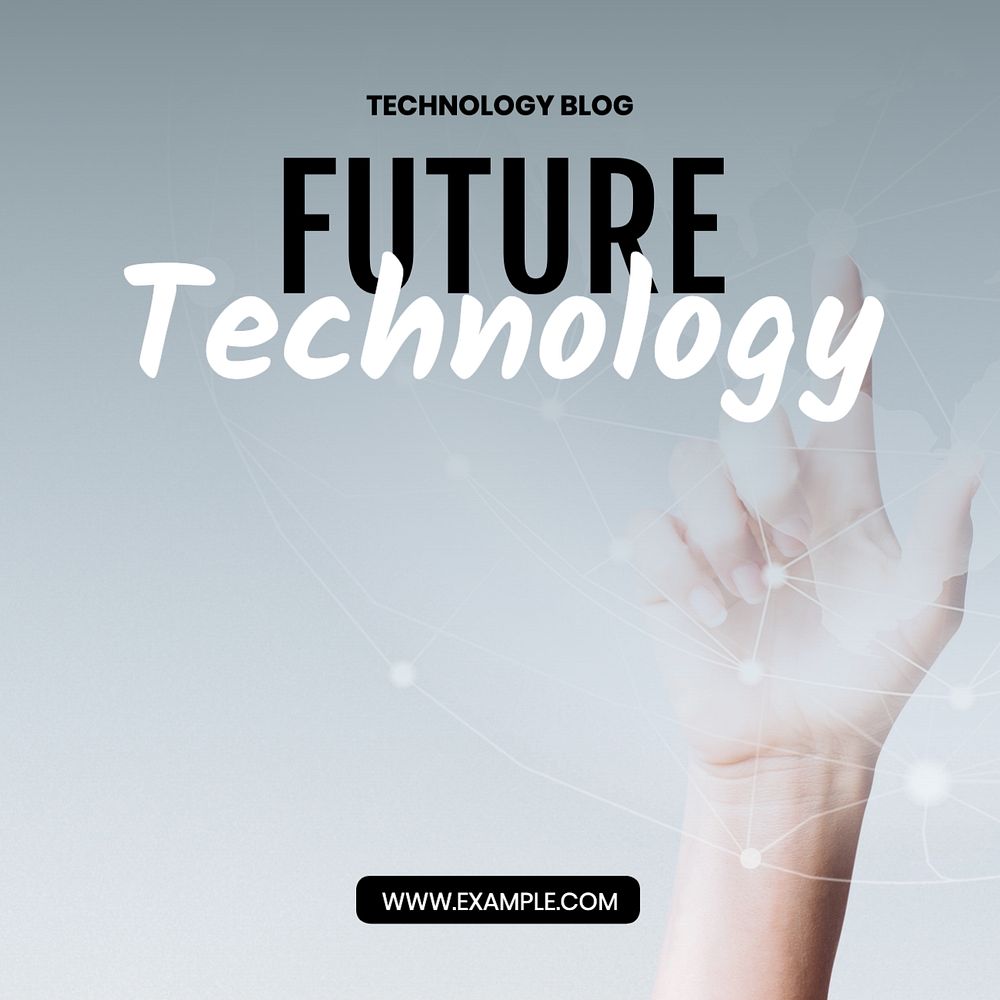 Future technology Instagram post template, editable text