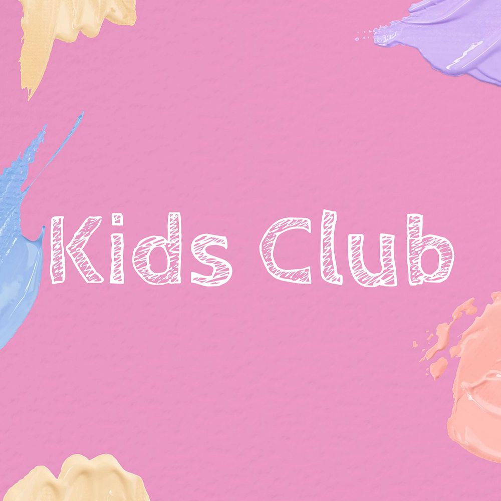 Kids club Instagram post template, editable text