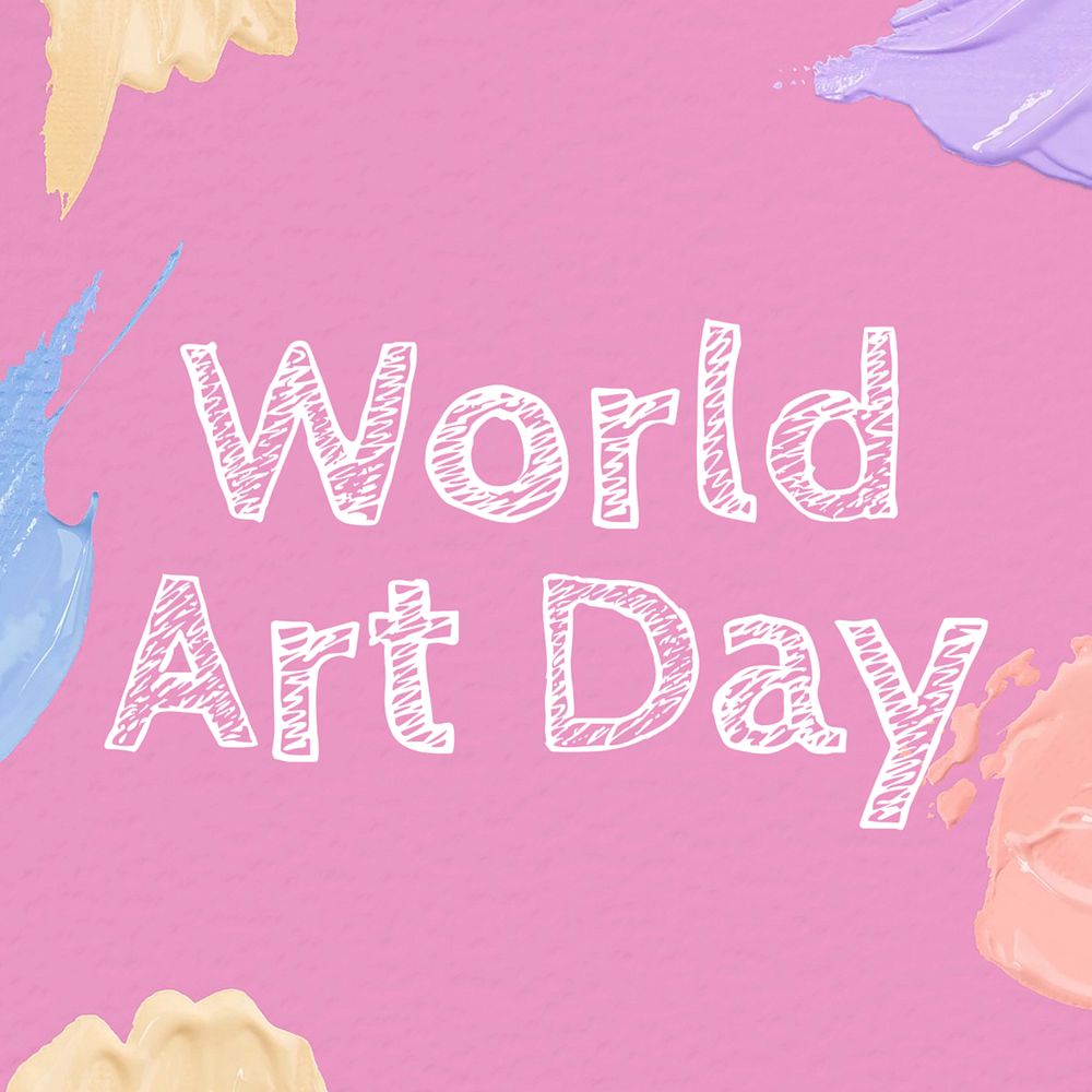 World art day Instagram post template, editable text