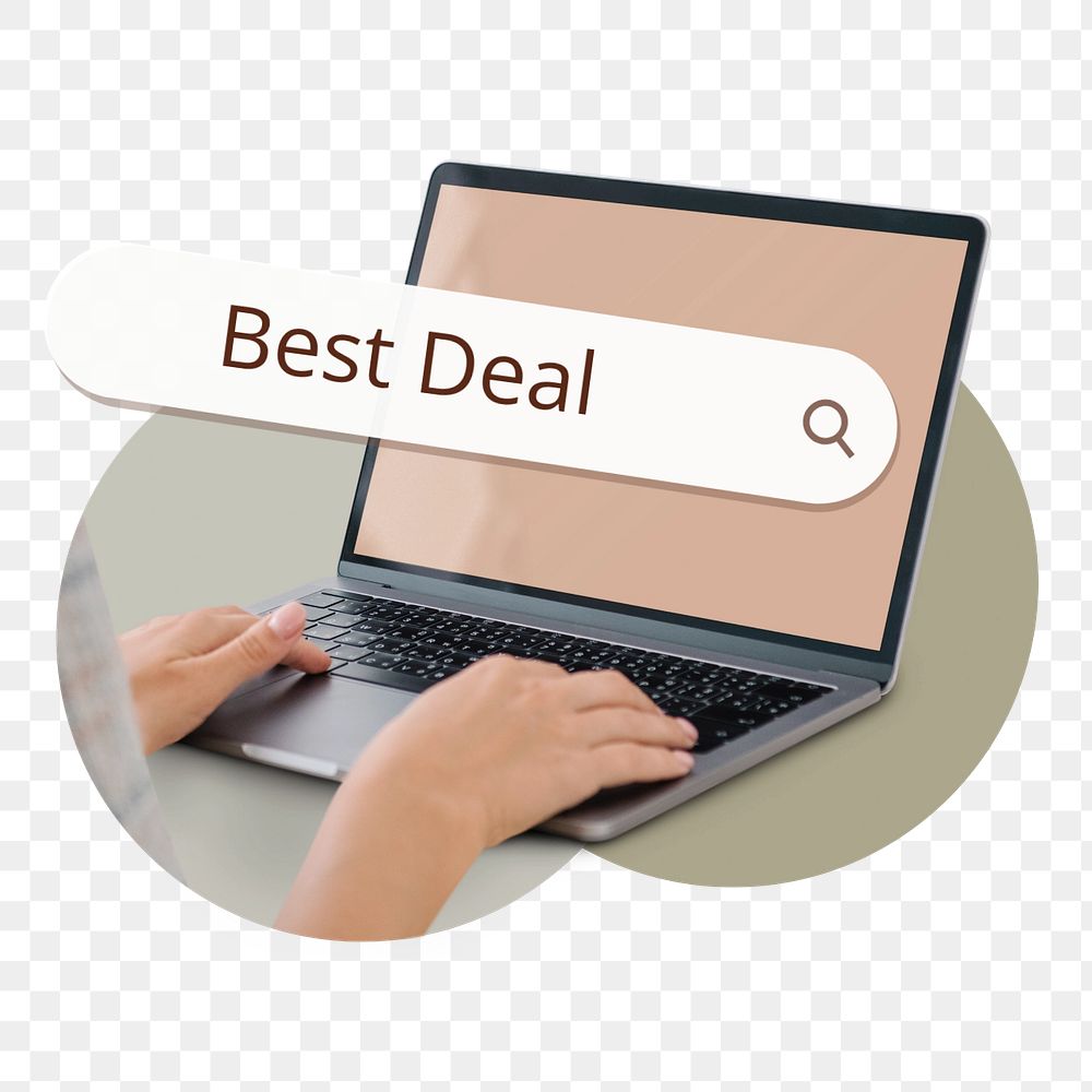 PNG Best Deals search screen laptop, editable design