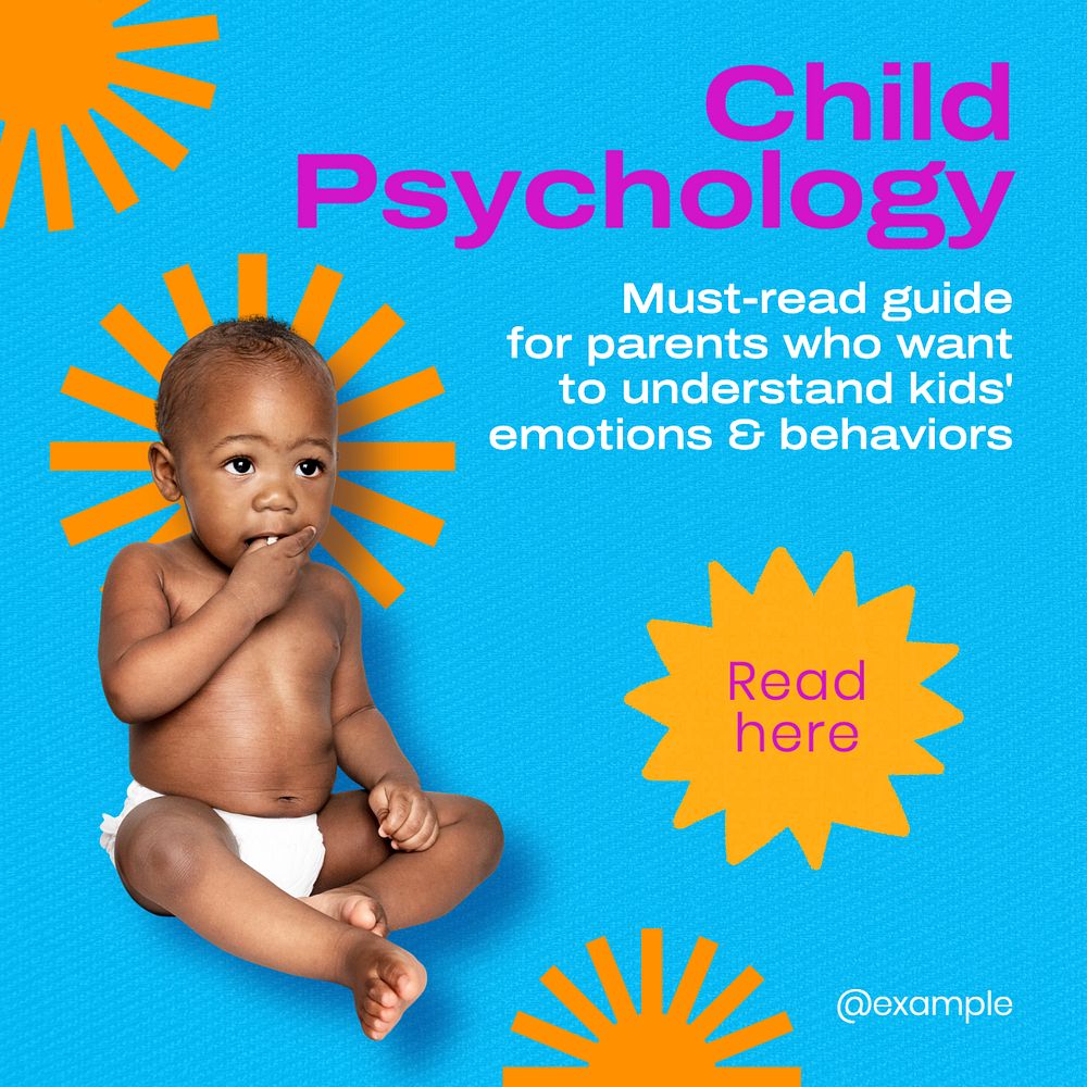 Child psychology Instagram post template, editable text