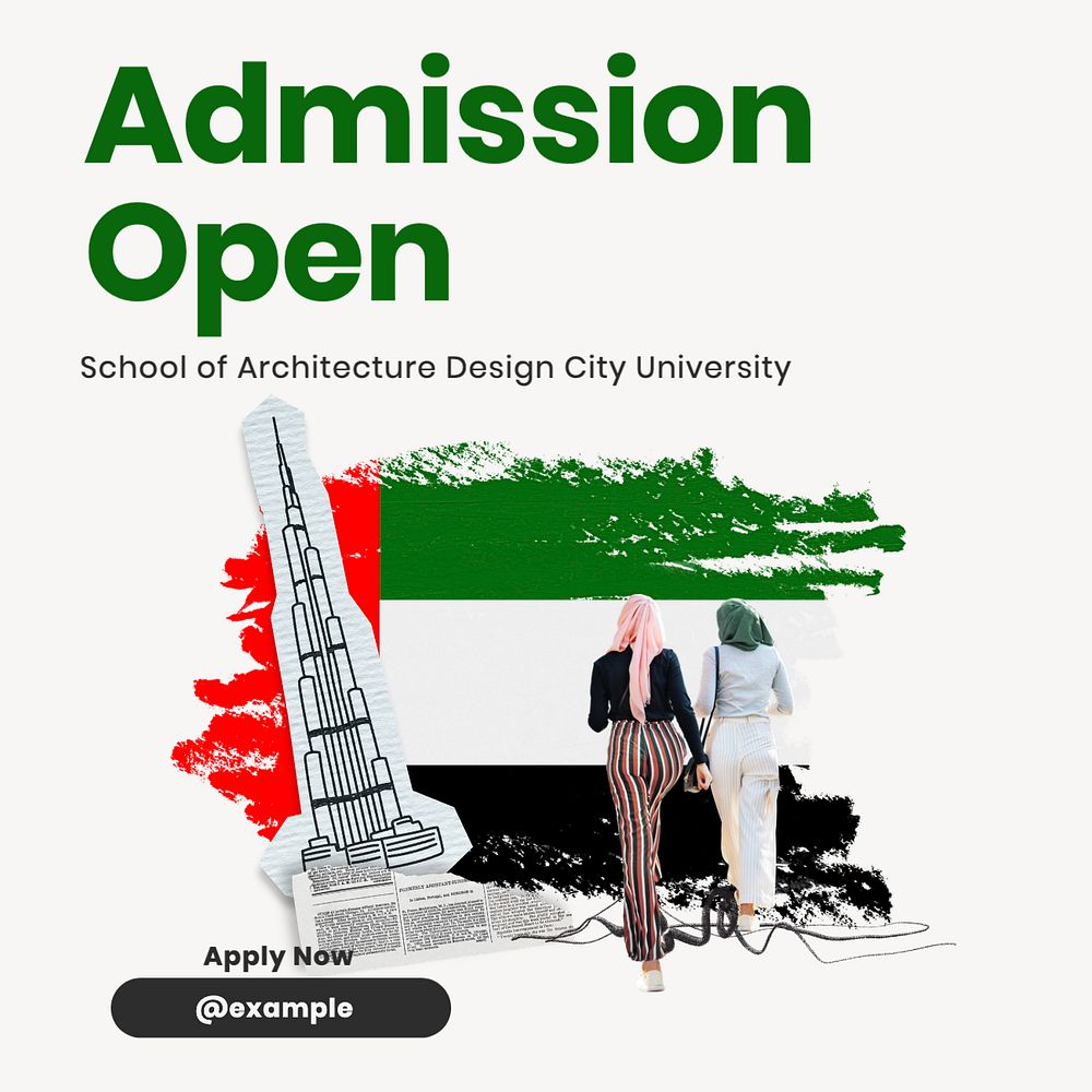 Admission open Instagram post template, editable design