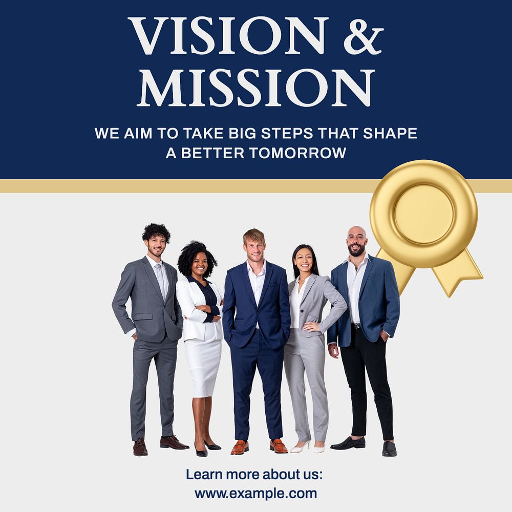 Company vision & mission Instagram post template, editable text