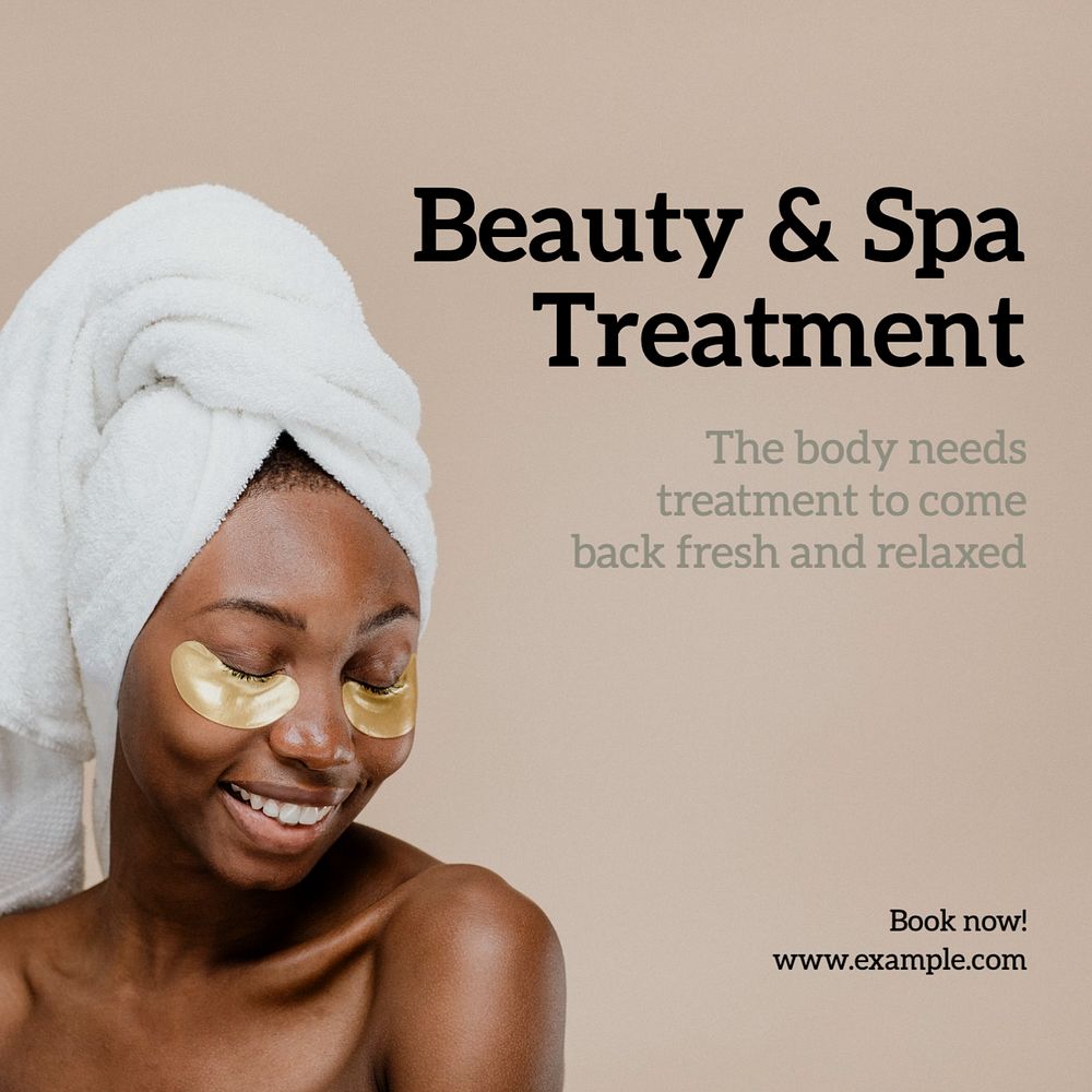 Beauty treatment Instagram post template, editable text