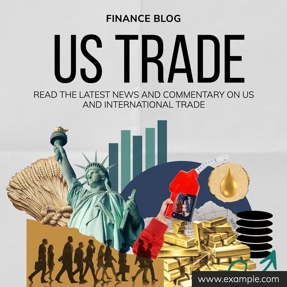 US trade news Instagram post template, editable text