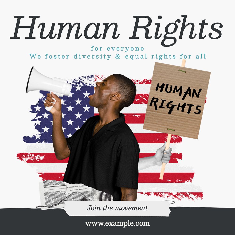 Human rights Instagram post template, editable design