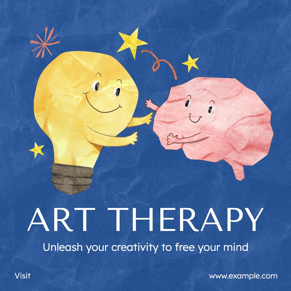 Art therapy Instagram post template, editable text