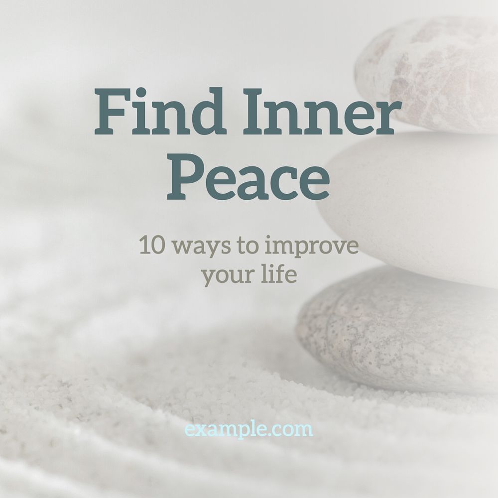 Find inner peace Instagram post template, editable text