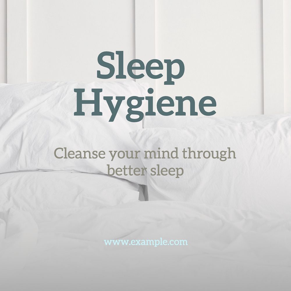 Sleep hygiene Instagram post template, editable text