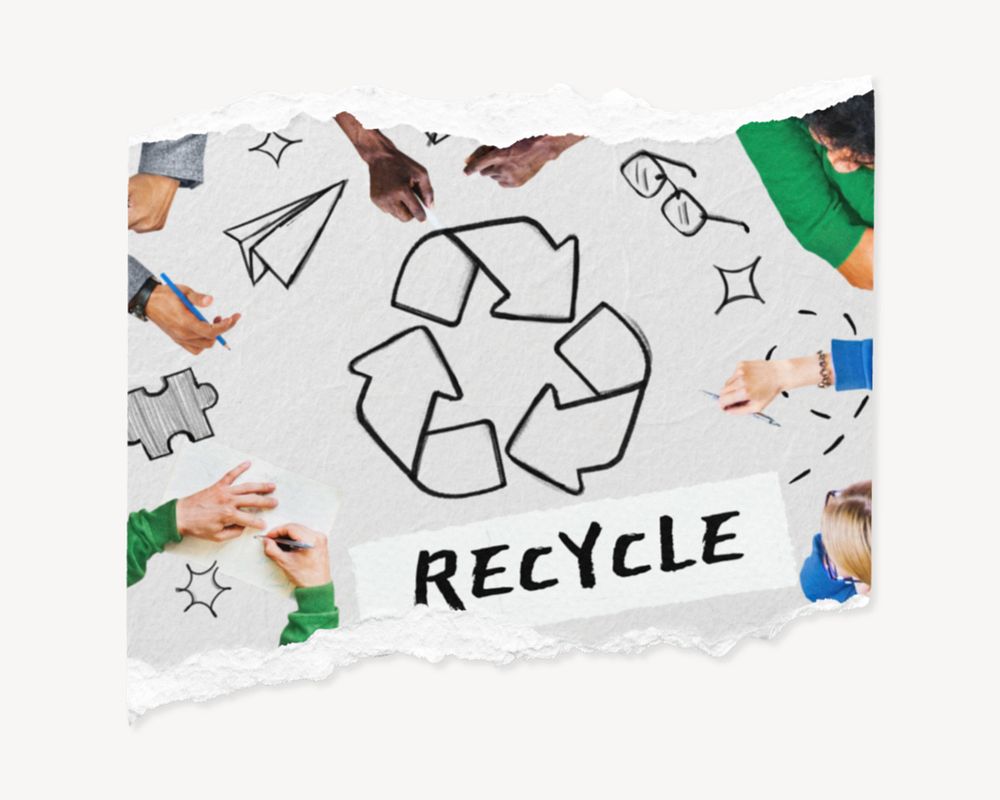 Recycle word, environment remix, editable design