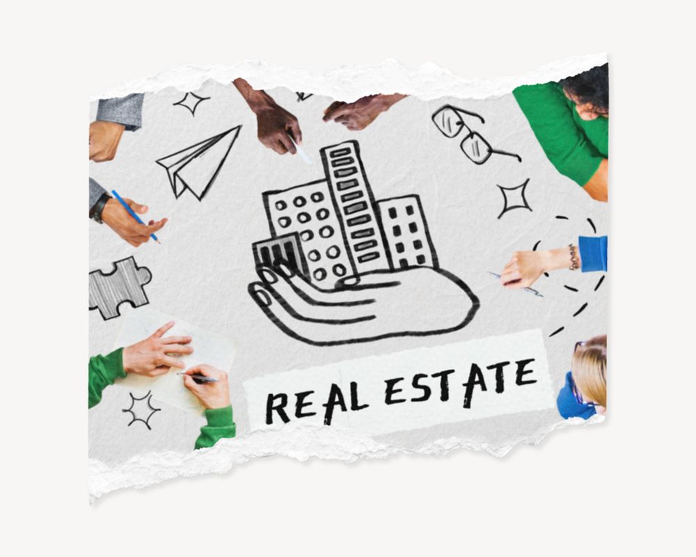 Real estate word, investment remix, editable design