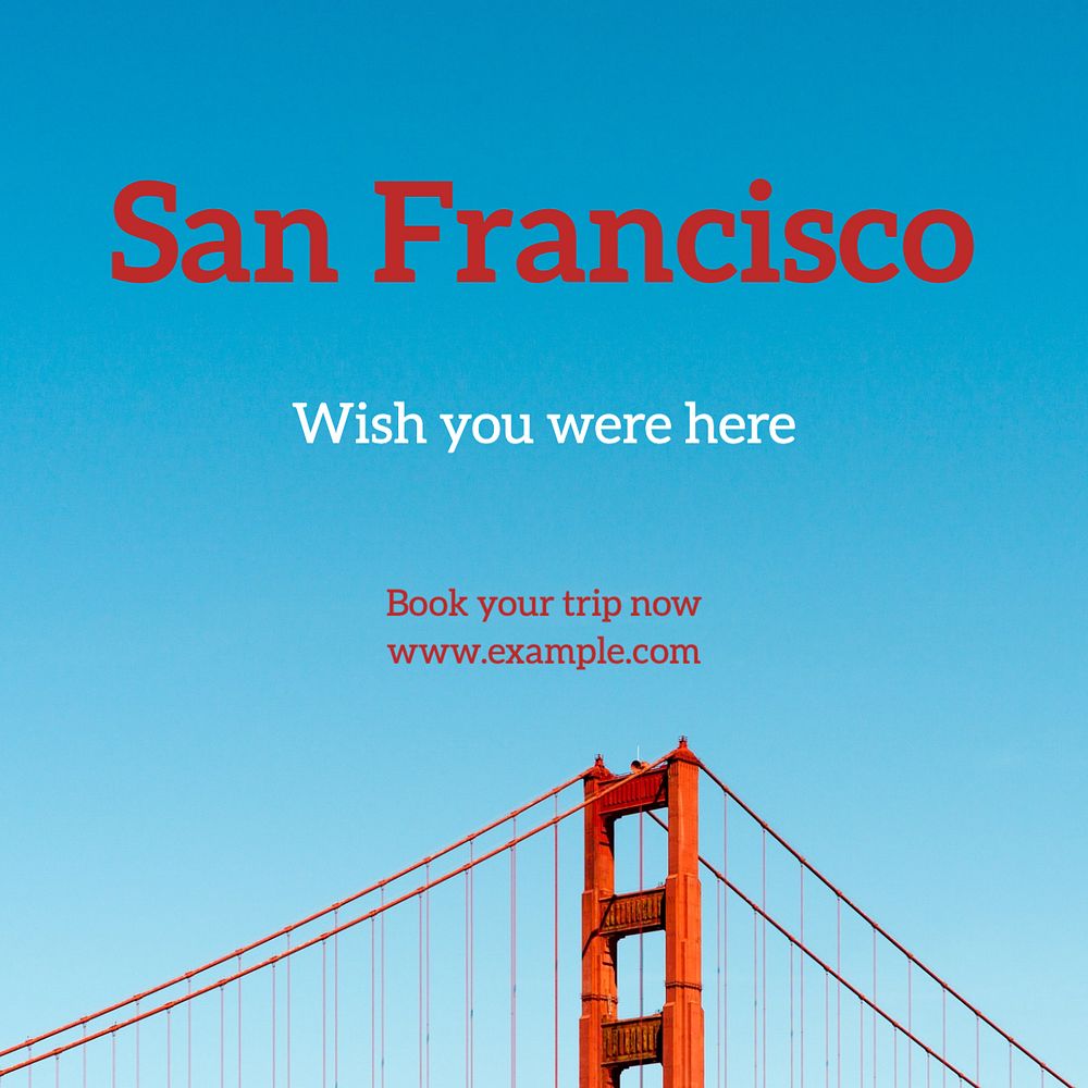 San Francisco Instagram post template, editable text