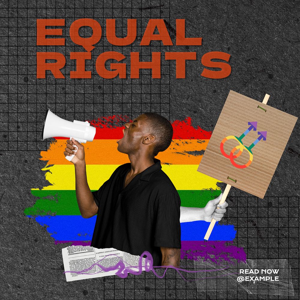 Equal Rights Instagram post template, editable text