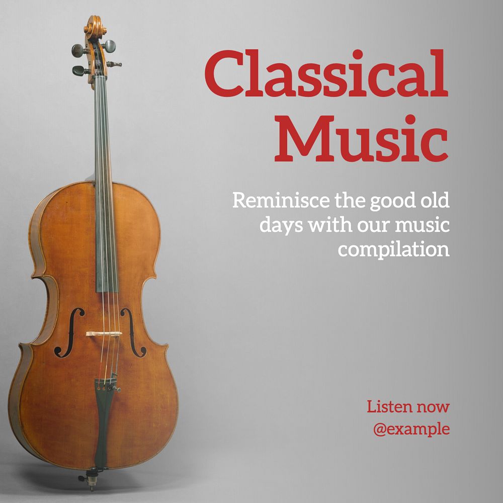 Classical music Instagram post template, editable text