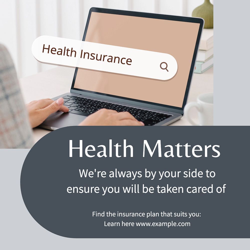 Insurance ads Instagram post template, editable text