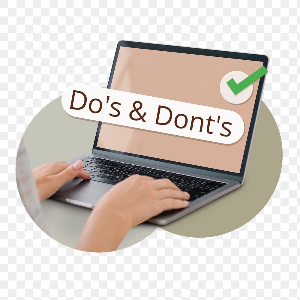 PNG Do's & don'ts search screen laptop, editable design