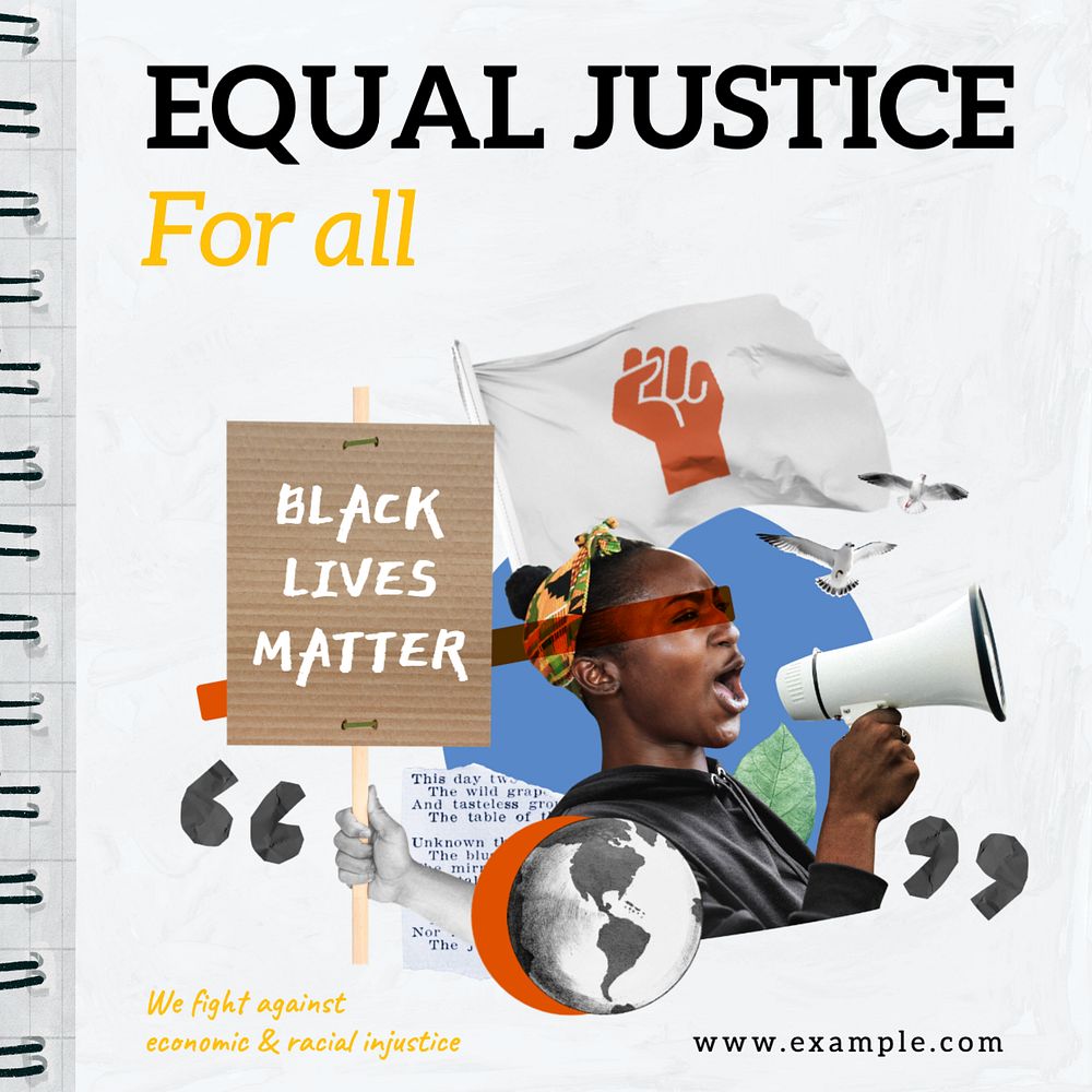 Equal justice Instagram post template, editable text