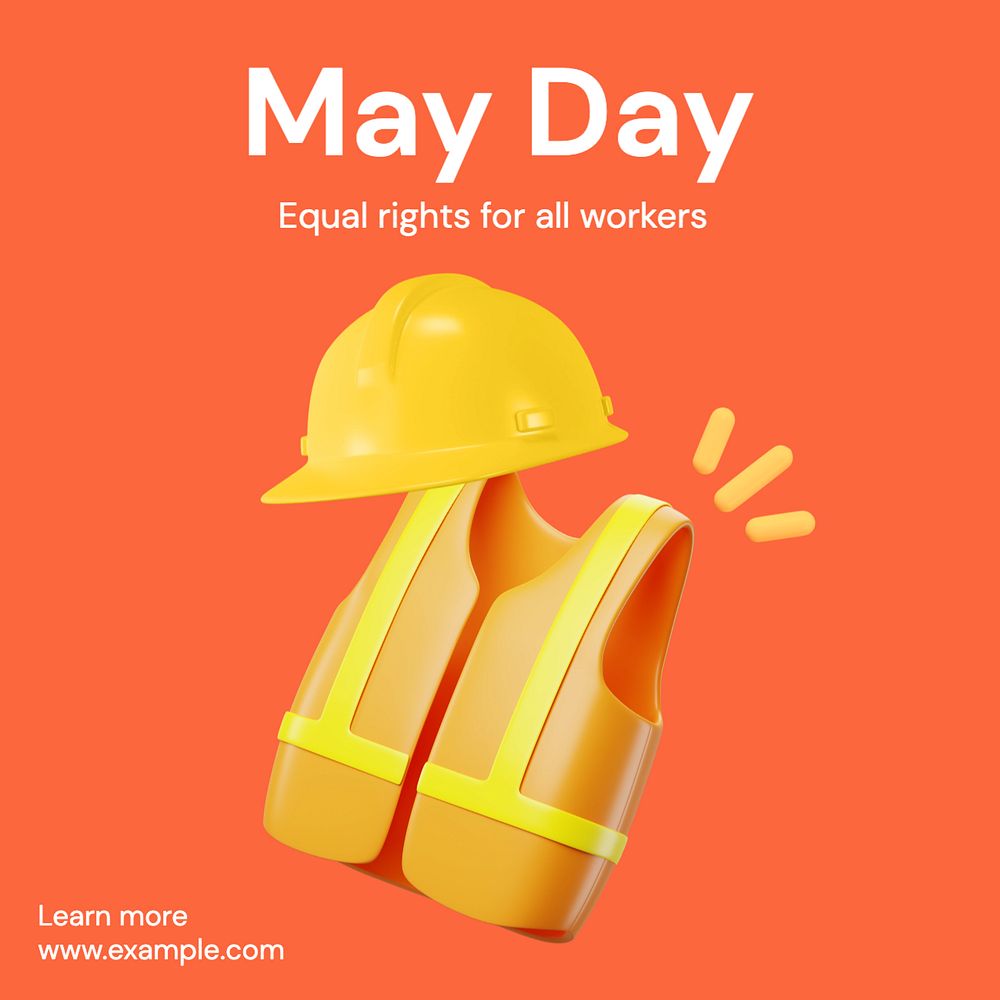 May day Instagram post template, editable text