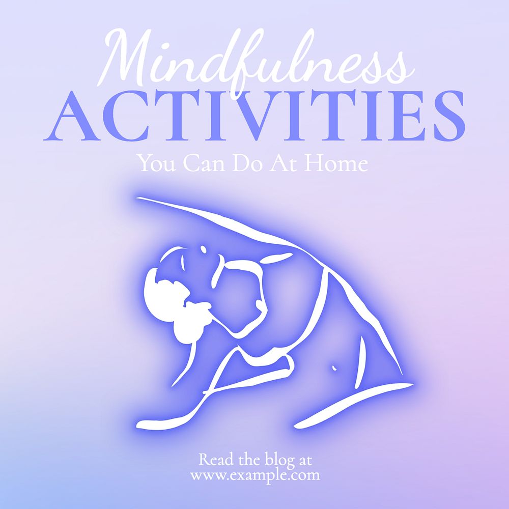 Mindfulness activities Instagram post template, editable text