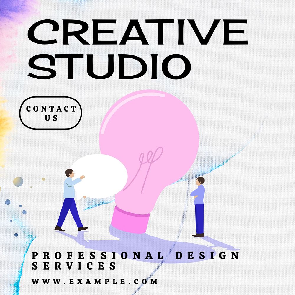 Creative studio Instagram post template, editable text