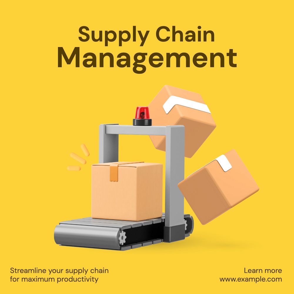 Supply chain management Instagram post template, editable text