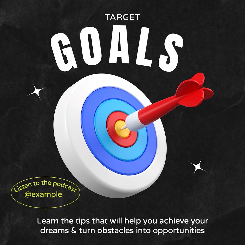 Reach your goals Instagram post template, editable text