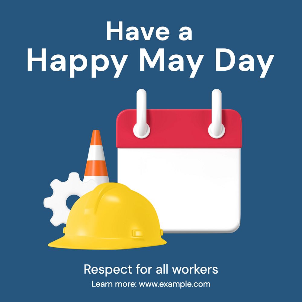 May day Instagram post template, editable text