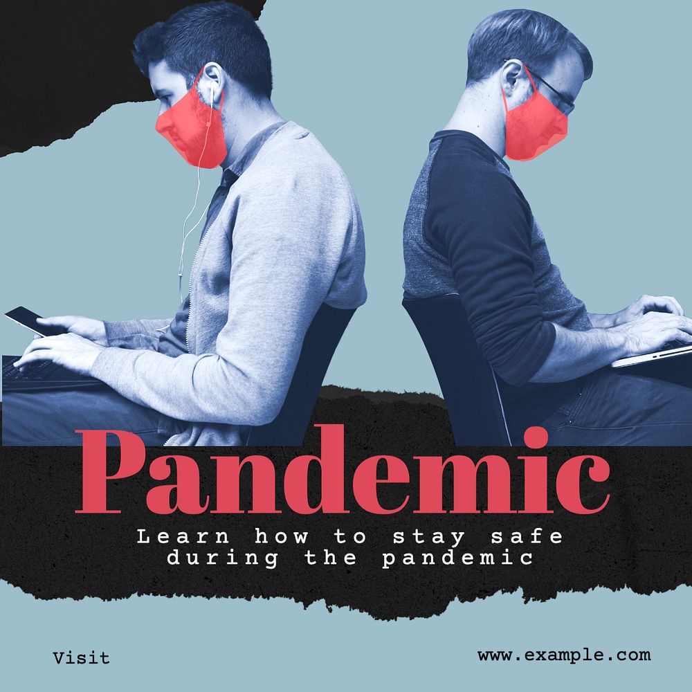 Pandemic Instagram post template, editable text