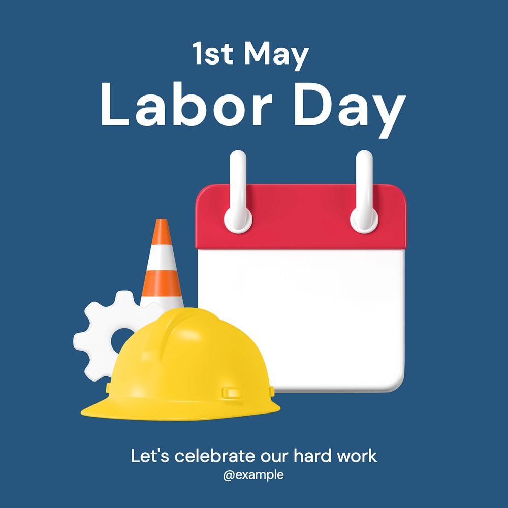 Labor day Instagram post template, editable text