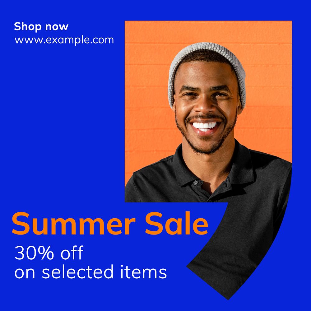 Summer sale fashion Instagram post template, editable text