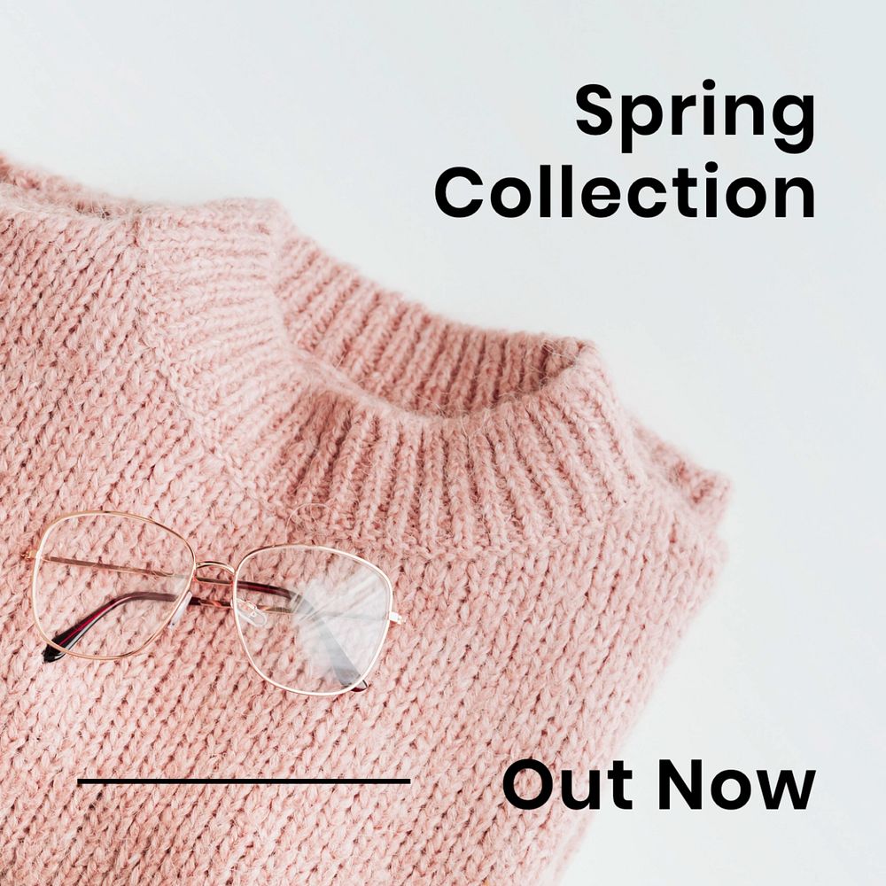 Spring collection Instagram post template, editable text