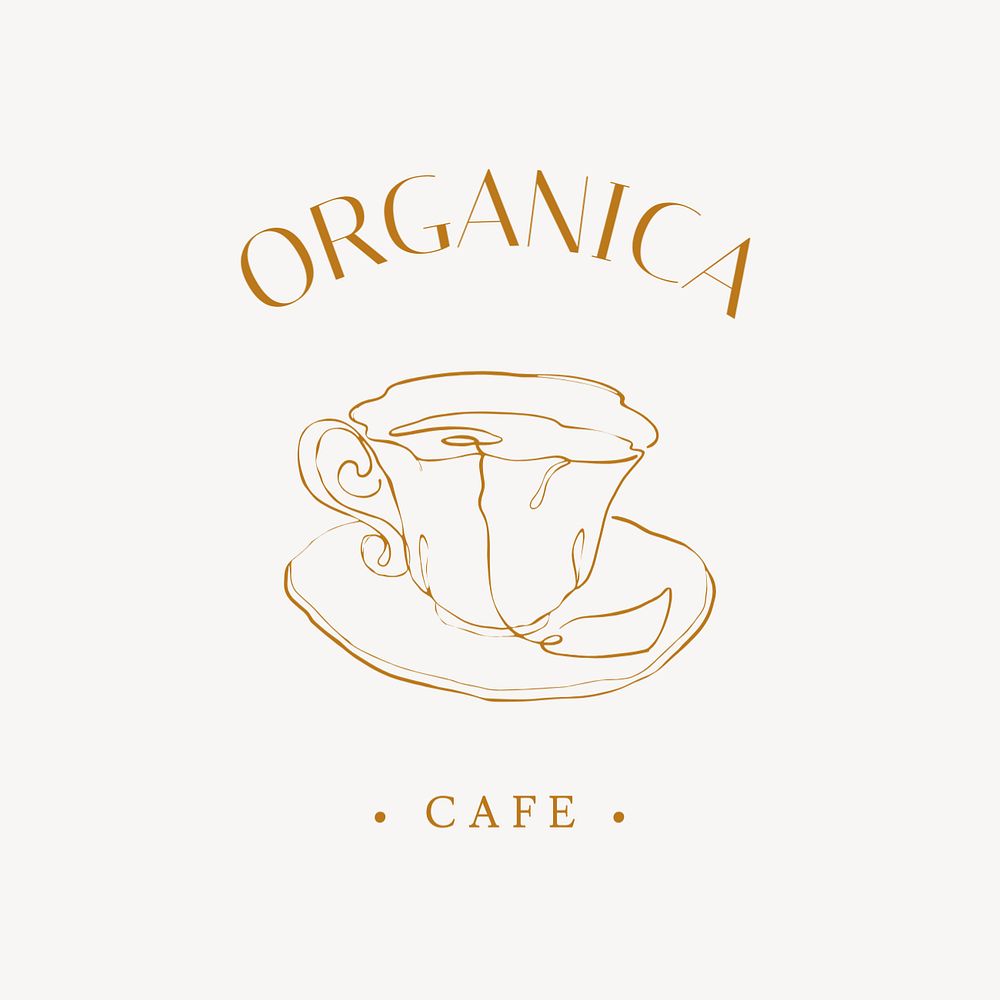 Cafe logo template, editable text