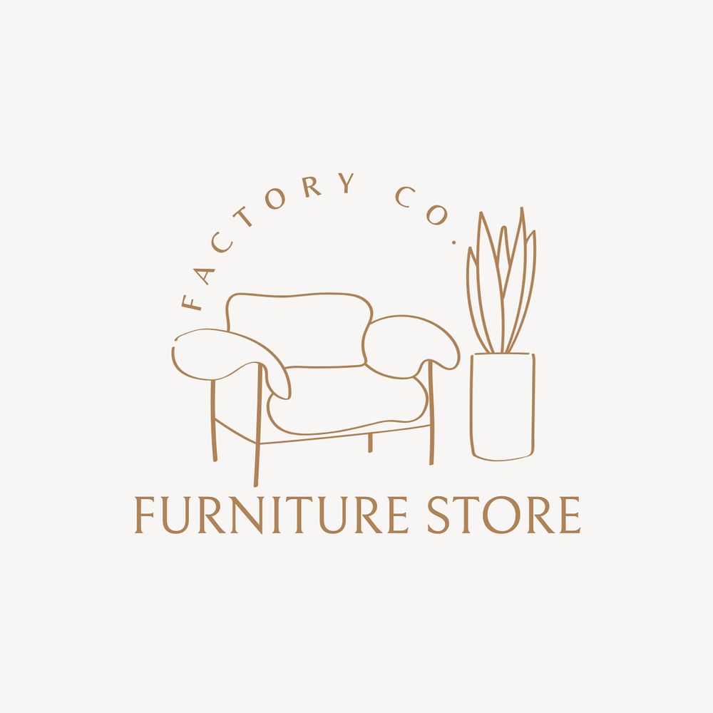 Furniture store logo template, editable text