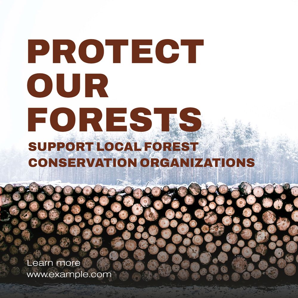 Protect Our Forest Instagram post template, editable text