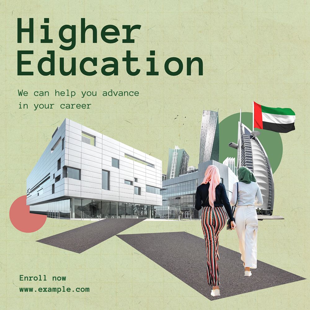 Higher education Instagram post template, editable text