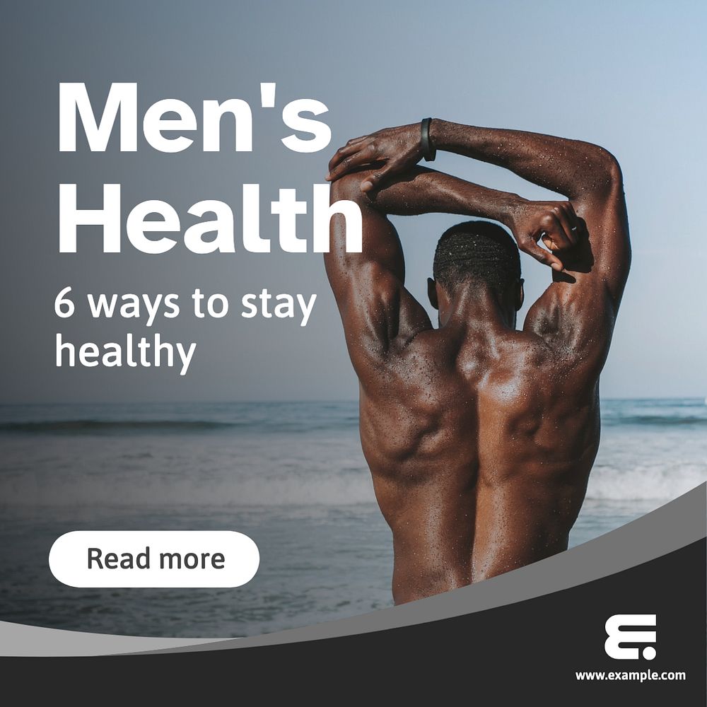 Men's Health Instagram post template, editable text