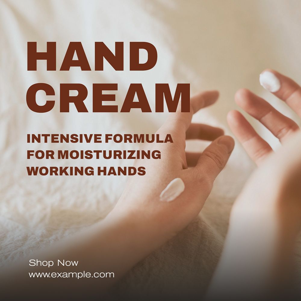 Hand cream Instagram post template, editable text