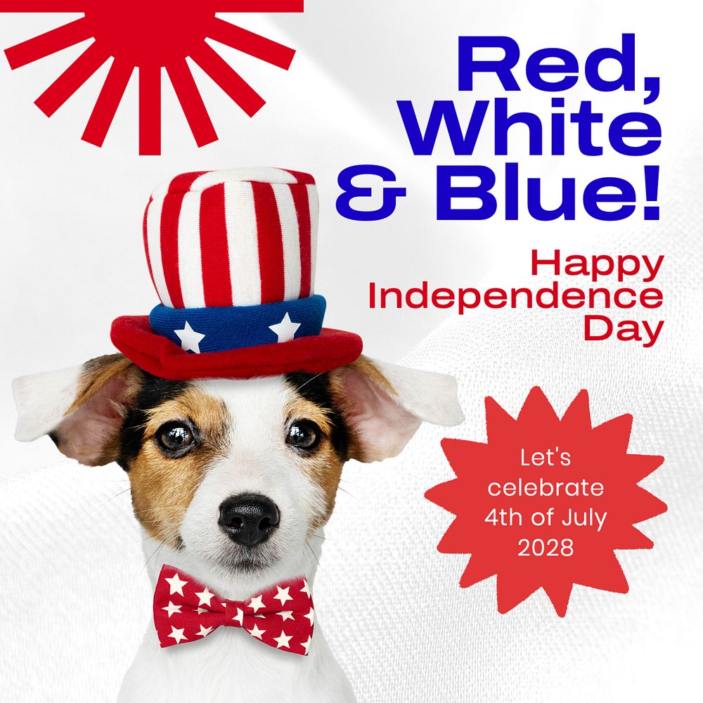 Independence Day Instagram post template, editable text