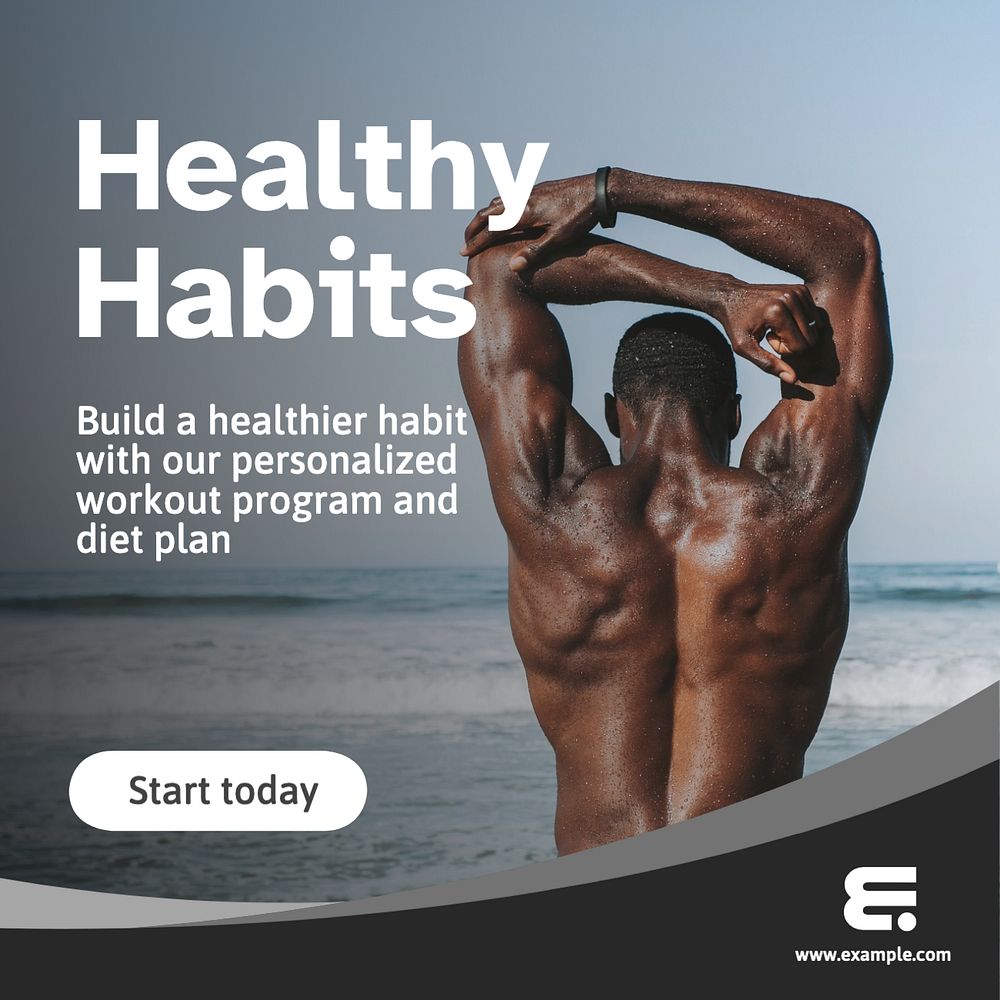 Healthy habits Instagram post template, editable text