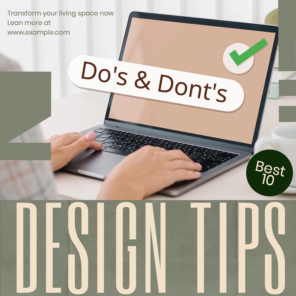 Design tips Instagram post template, editable design