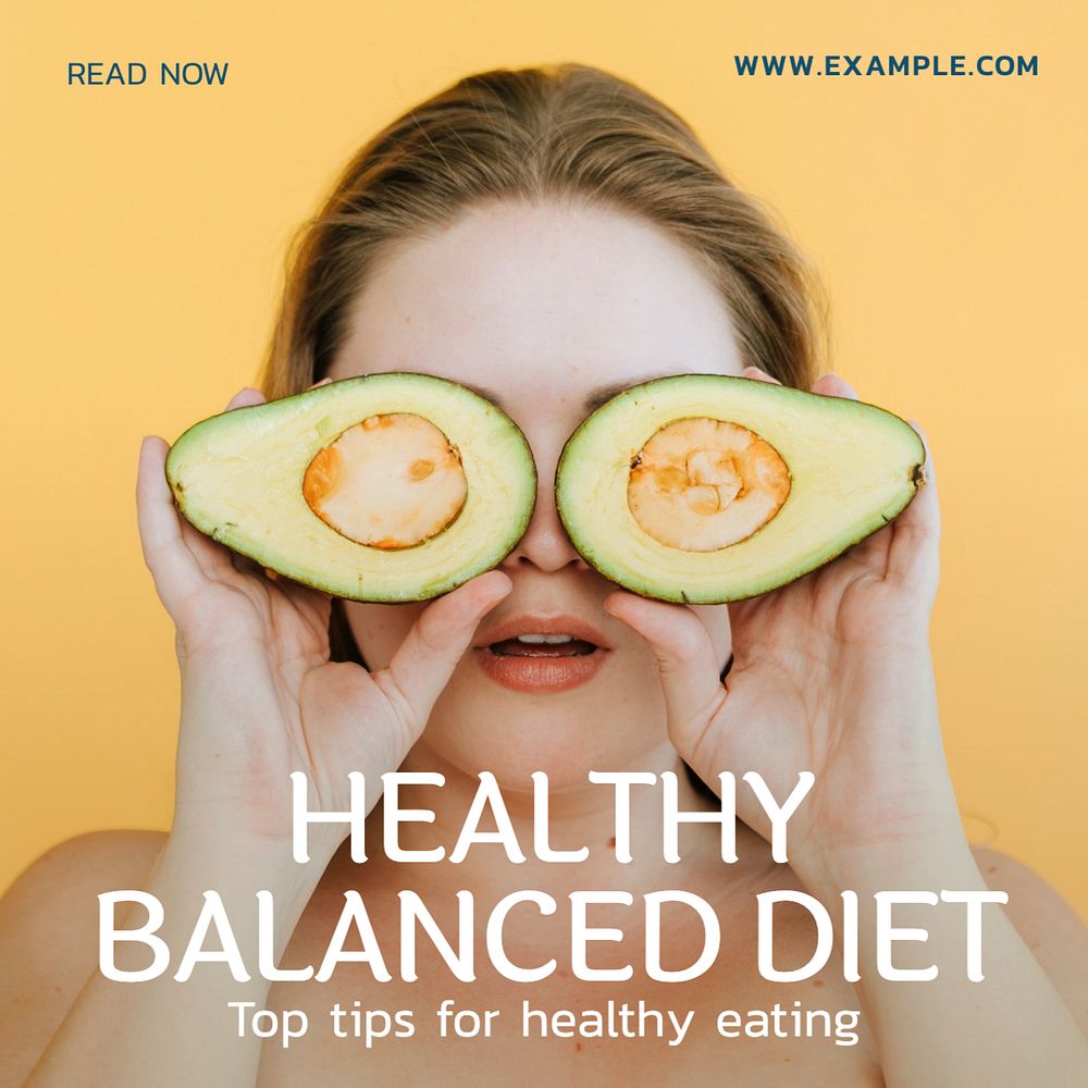 Healthy balanced diet Instagram post template, editable text