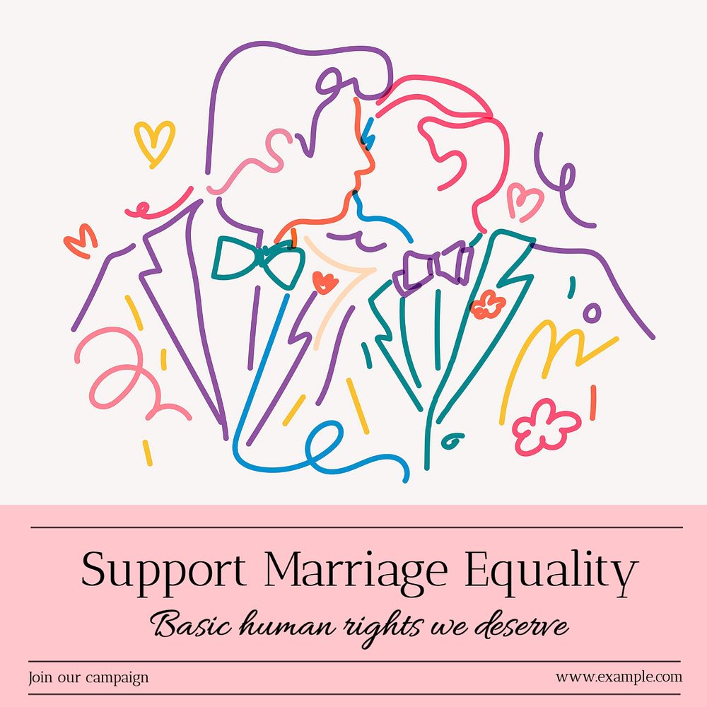 Support marriage equality Instagram post template, editable text