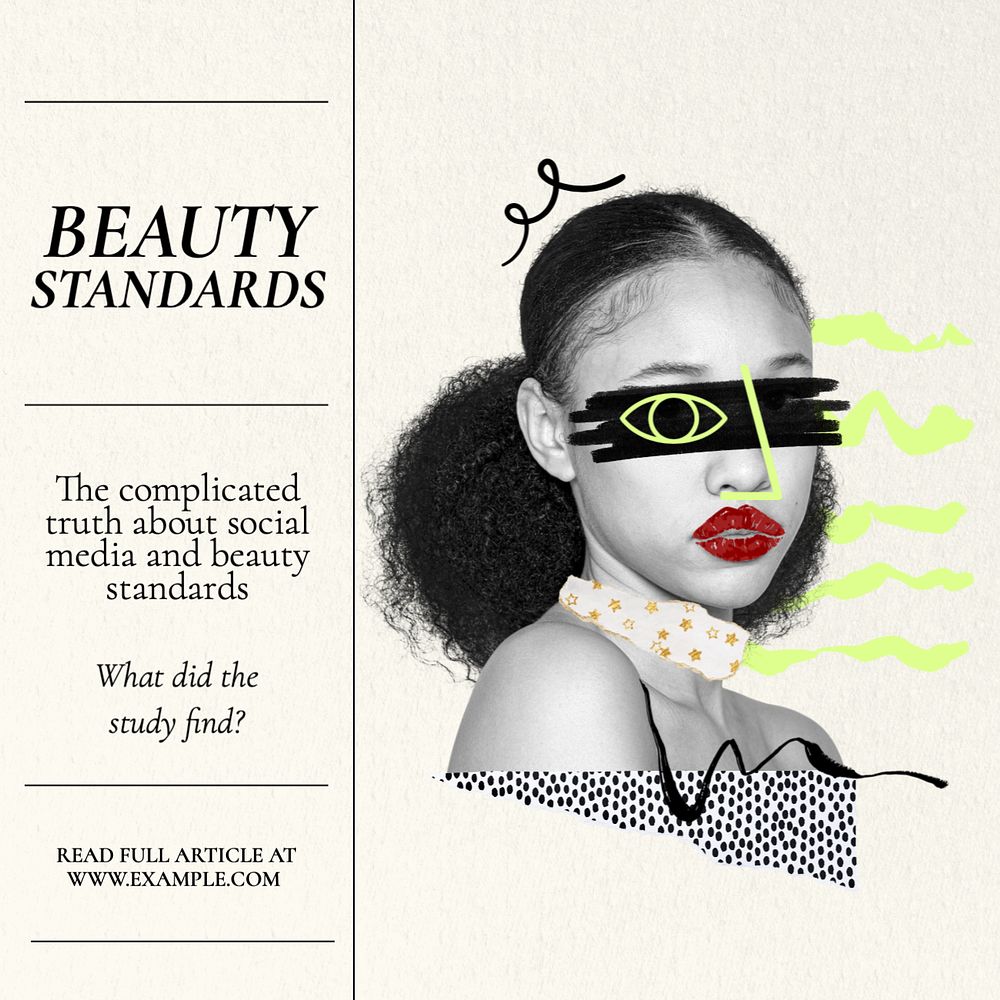 Beauty standard Instagram post template, editable text