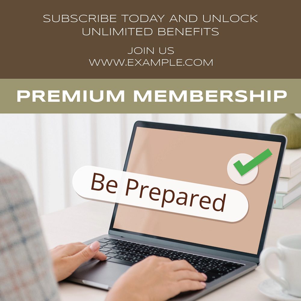 Premium membership Instagram post template, editable text